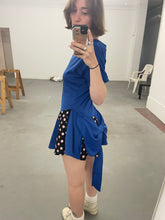 Load image into Gallery viewer, Cheerleader dress (blue and polkadot)

