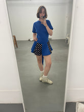 Load image into Gallery viewer, Cheerleader dress (blue and polkadot)
